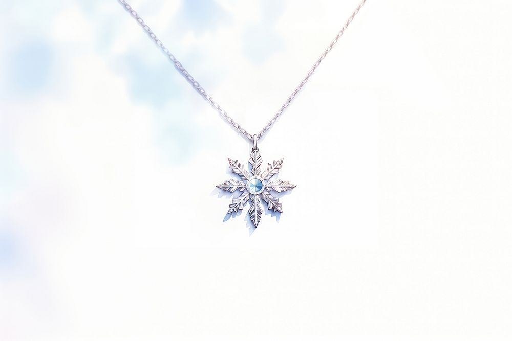 Snowflake necklace jewelry gemstone pendant. AI generated Image by rawpixel.