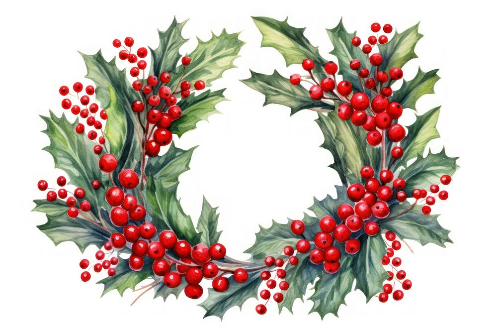 Christmas wreath red white background celebration. AI generated Image by rawpixel.