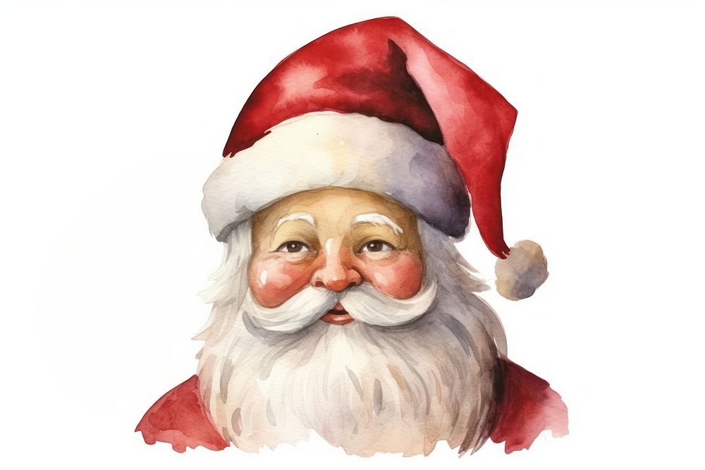 Santa claus portrait painting red. AI generated Image by rawpixel.