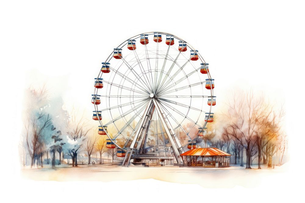 Ferris wheel fun transportation ferris wheel. AI generated Image by rawpixel.