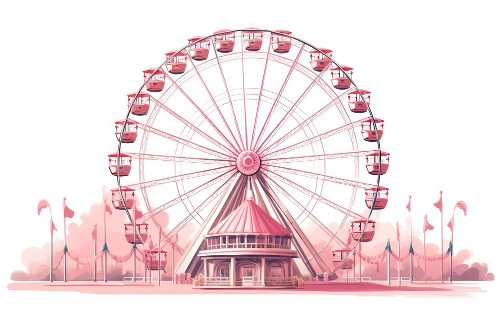 Ferris wheel fun ferris wheel architecture. AI generated Image by rawpixel.