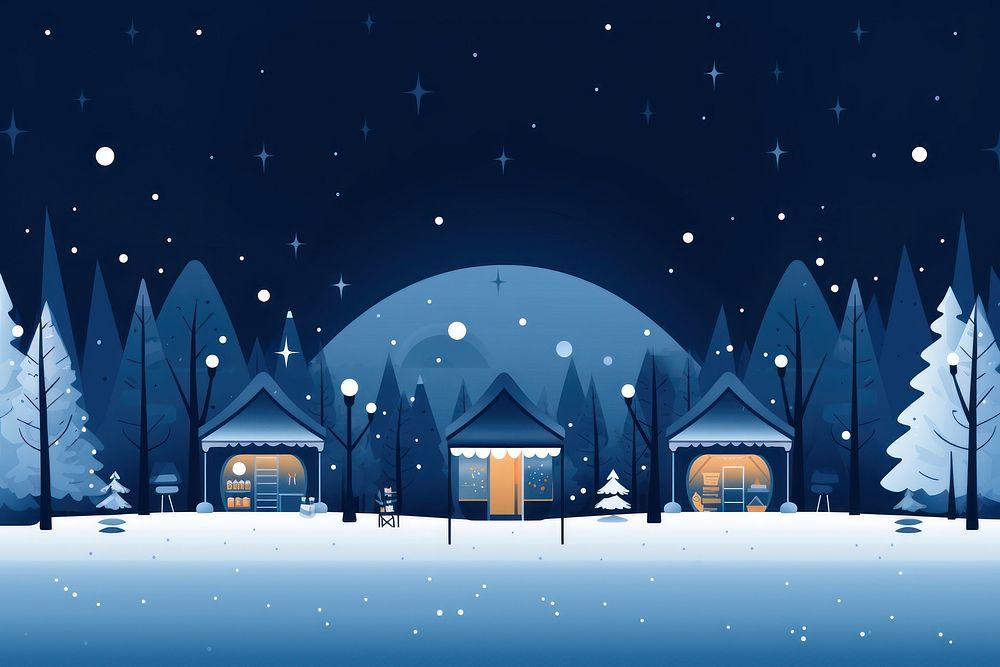 A festive winter market background night architecture building. AI generated Image by rawpixel.