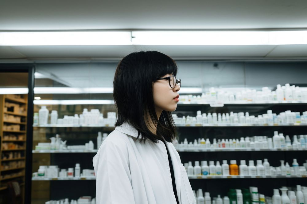Pharmacy standing adult woman. AI generated Image by rawpixel.