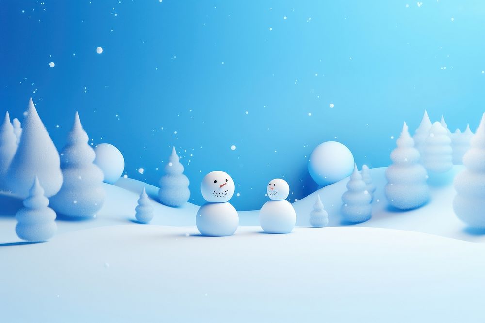 White snow background snowman winter nature. AI generated Image by rawpixel.