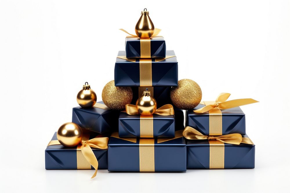 Gift gold blue box. AI generated Image by rawpixel.