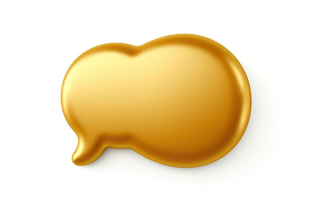 A speech bubble icon gold white background confectionery. AI generated Image by rawpixel.