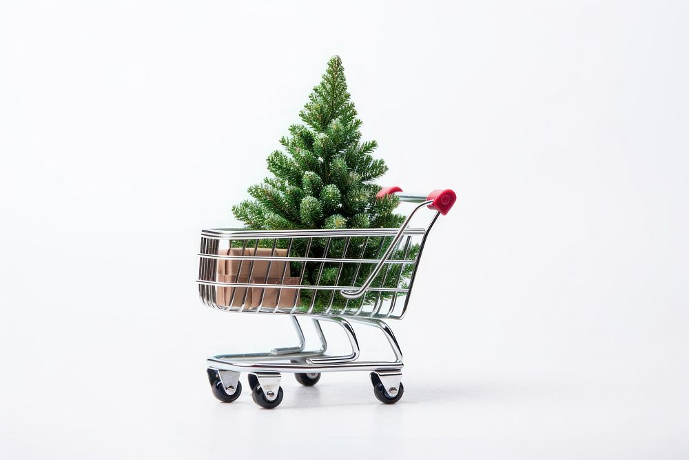 Christmas plant tree cart. AI generated Image by rawpixel.