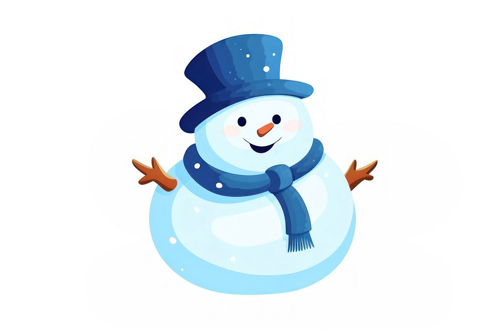 A fat gaint friendly snowman winter white blue. AI generated Image by rawpixel.