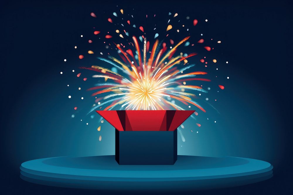 Fireworks box illuminated celebration. AI generated Image by rawpixel.