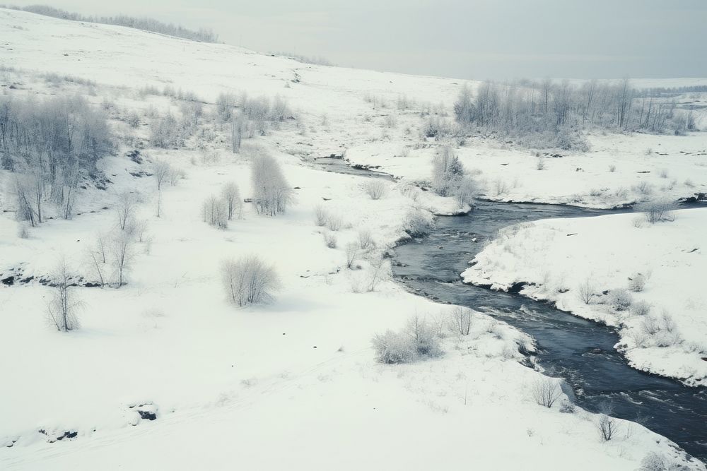 Snow landscape outdoors winter. AI generated Image by rawpixel.