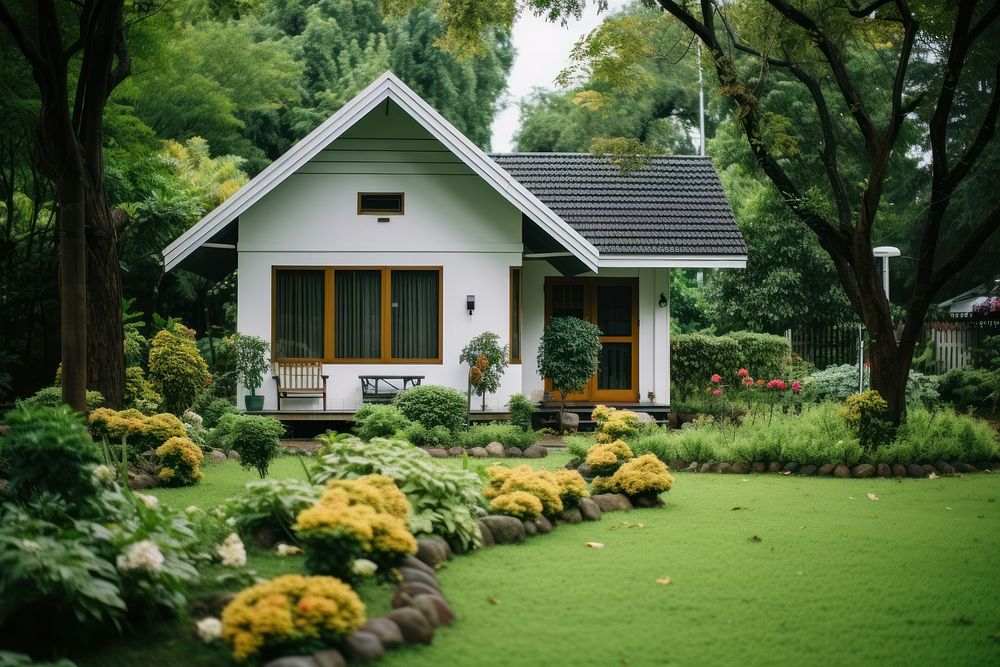 Simple house garden architecture outdoors. AI generated Image by rawpixel.
