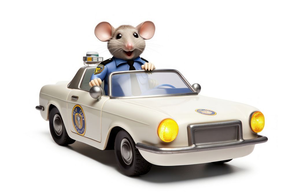 A police mouse car vehicle driving. AI generated Image by rawpixel.