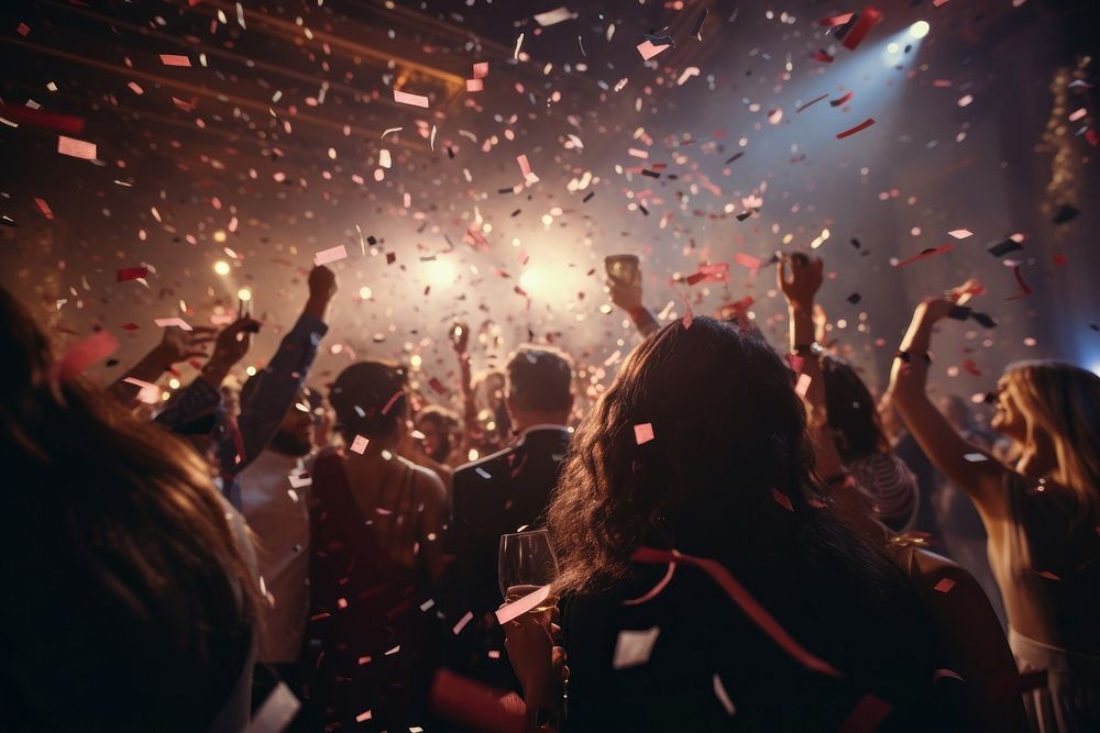 New year party fun confetti adult. AI generated Image by rawpixel.