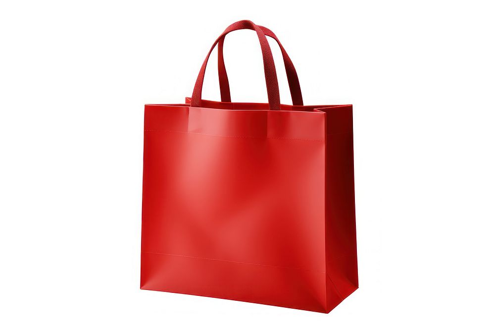 A simple shopping bag handbag red white background. AI generated Image by rawpixel.