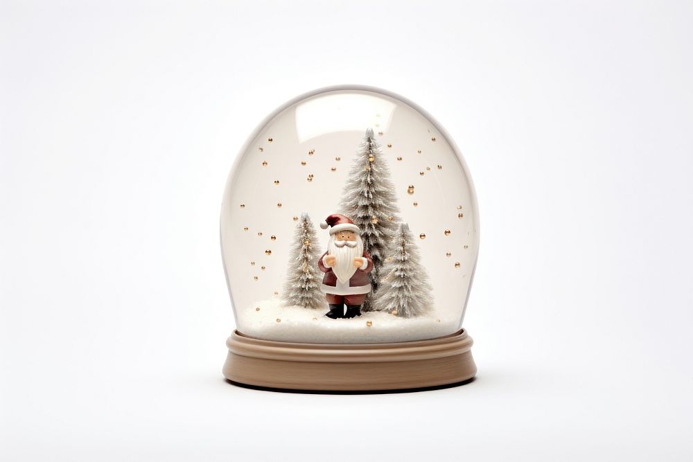 Puppet Christmas snowglobe christmas white background representation. AI generated Image by rawpixel.