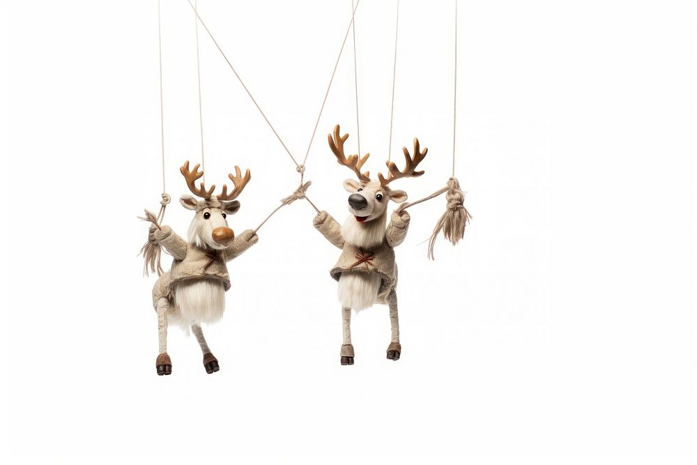 Puppet north reindeers Puppets mammal animal antler. AI generated Image by rawpixel.