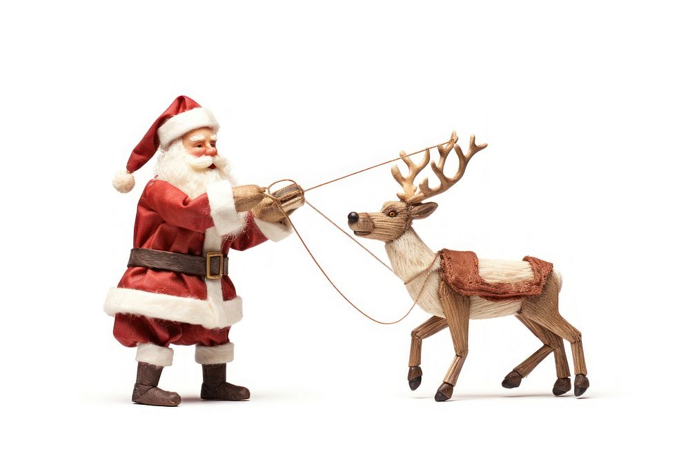 Puppet santa north reindeers christmas mammal animal. AI generated Image by rawpixel.