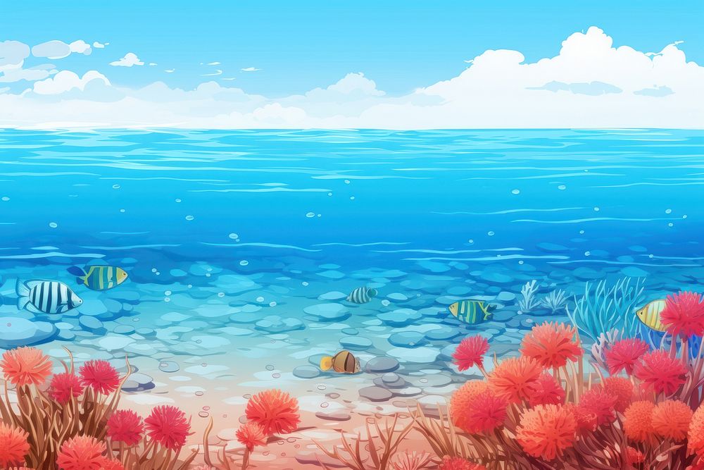 Red Sea sea underwater outdoors. AI generated Image by rawpixel.
