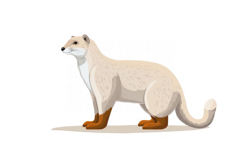 Egyptian mongoose animal mammal white background. AI generated Image by rawpixel.