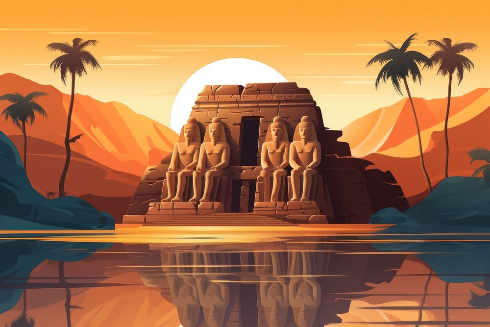 Abu Simbel outdoors nature architecture. AI generated Image by rawpixel.