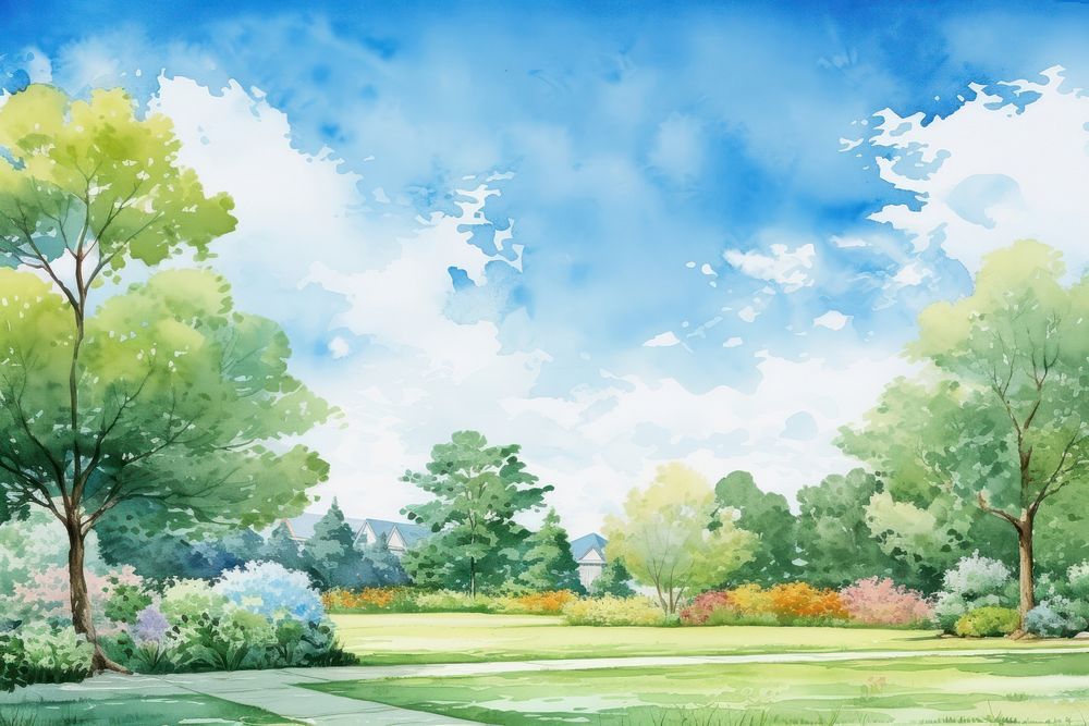 Landscape outdoors painting nature. 