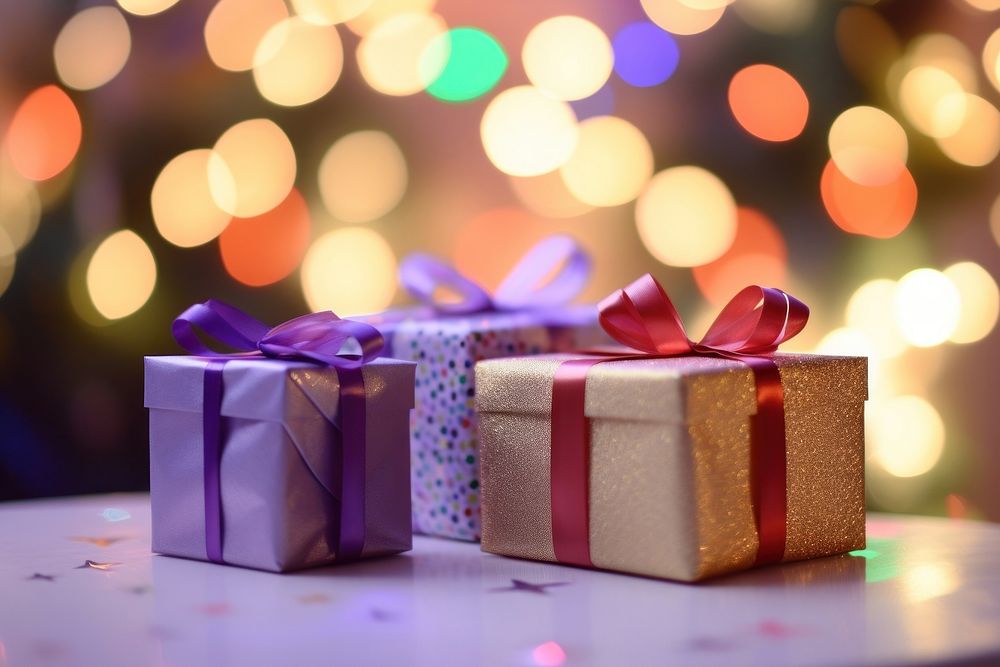 Presents present wrapped ribbon. AI generated Image by rawpixel.