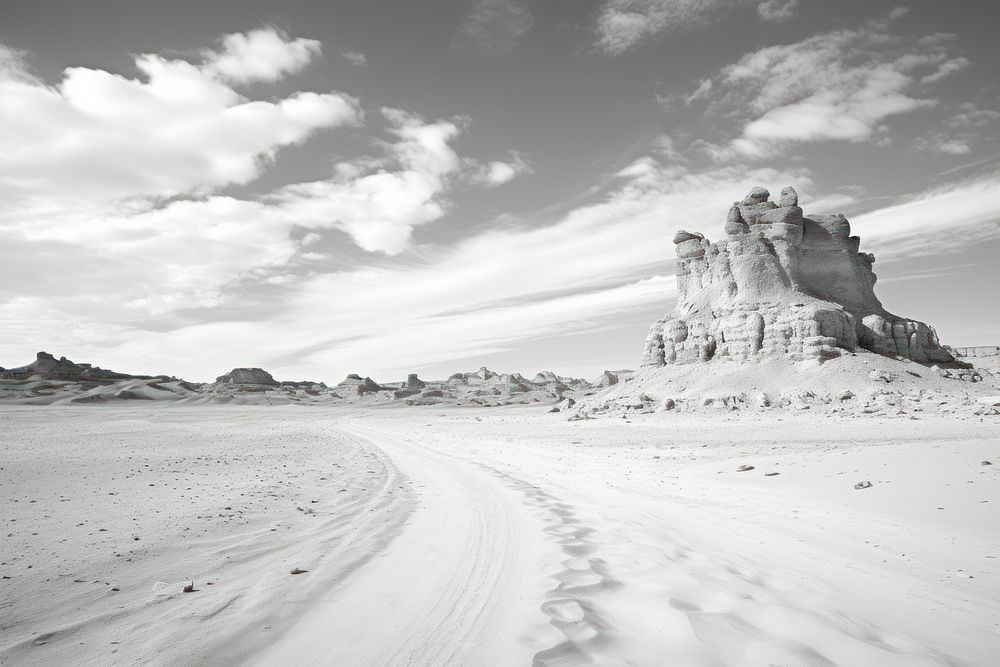 White Desert outdoors nature desert. AI generated Image by rawpixel.