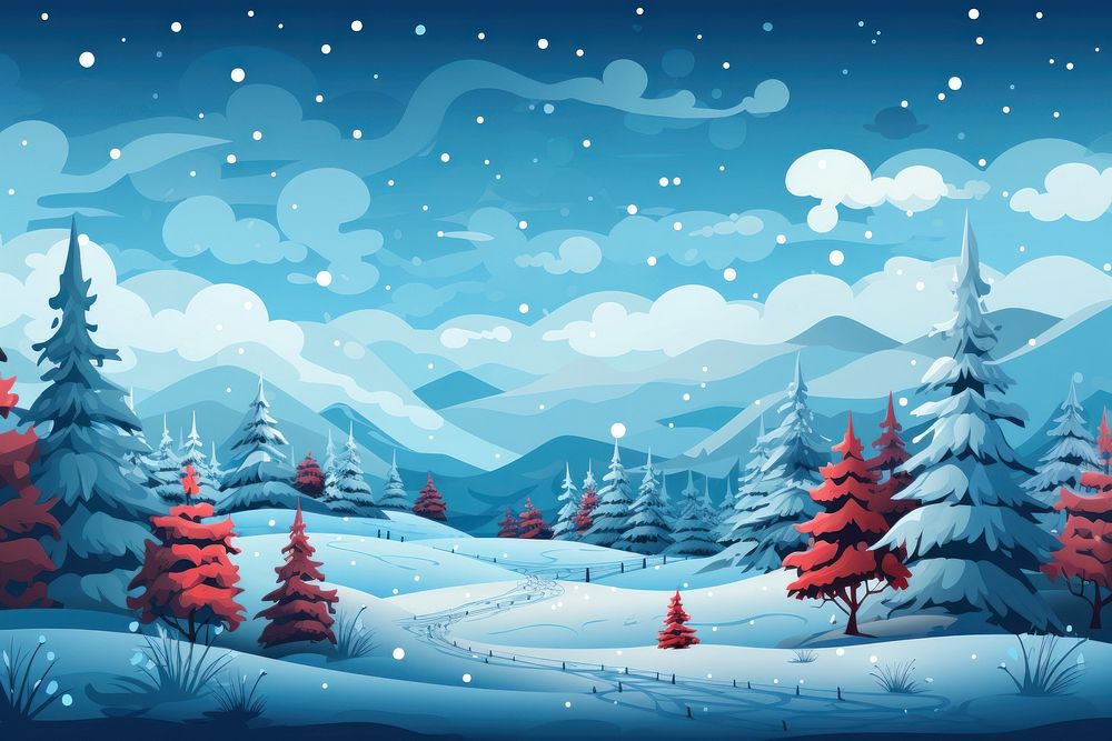 Cristmas landscape outdoors nature. AI generated Image by rawpixel.