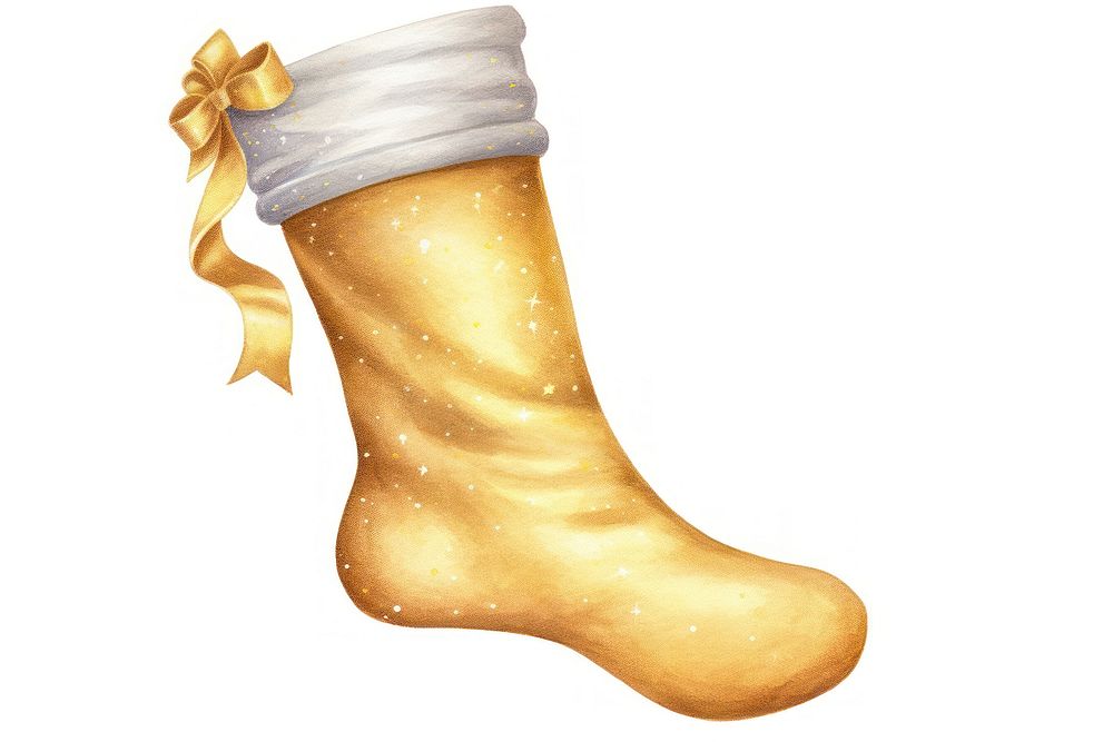 Golden christmas stocking celebration footwear clothing. AI generated Image by rawpixel.