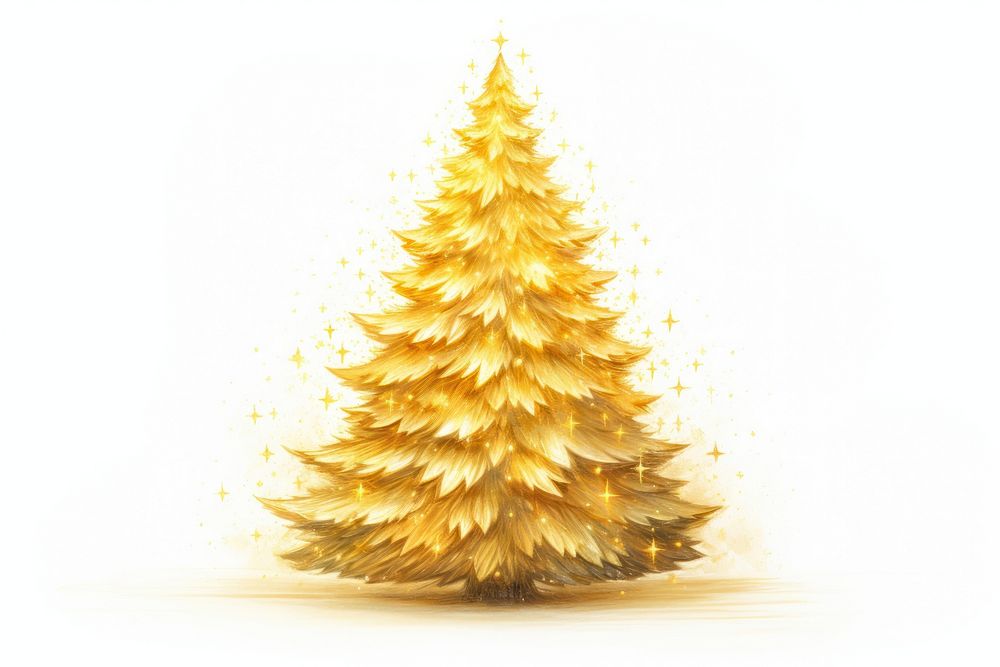 Golden christmas tree plant illuminated celebration. AI generated Image by rawpixel.