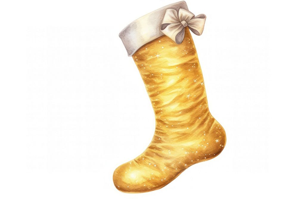 Golden christmas stocking celebration clothing festival. AI generated Image by rawpixel.