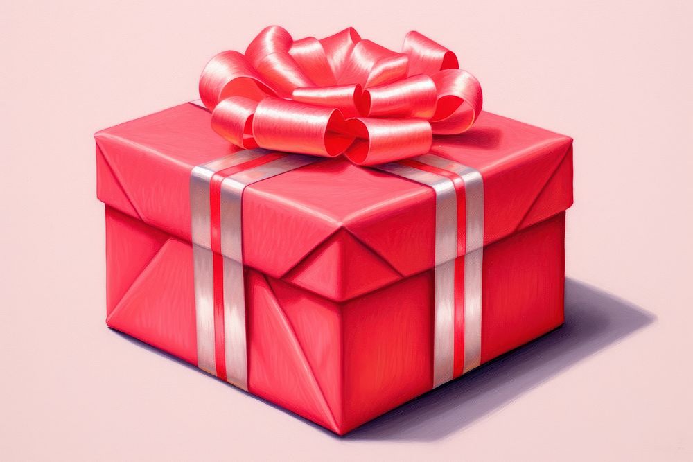 Red christmas present paper gift box. AI generated Image by rawpixel.