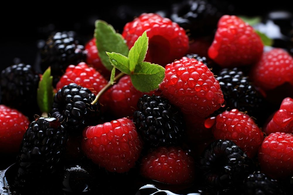 Redberries Berries blackberry raspberry. AI generated Image by rawpixel.