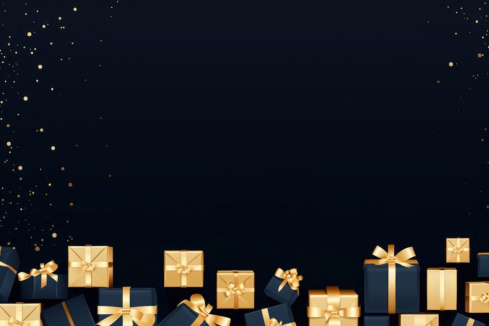 Gold white present boxes frame backgrounds gift illuminated. AI generated Image by rawpixel.