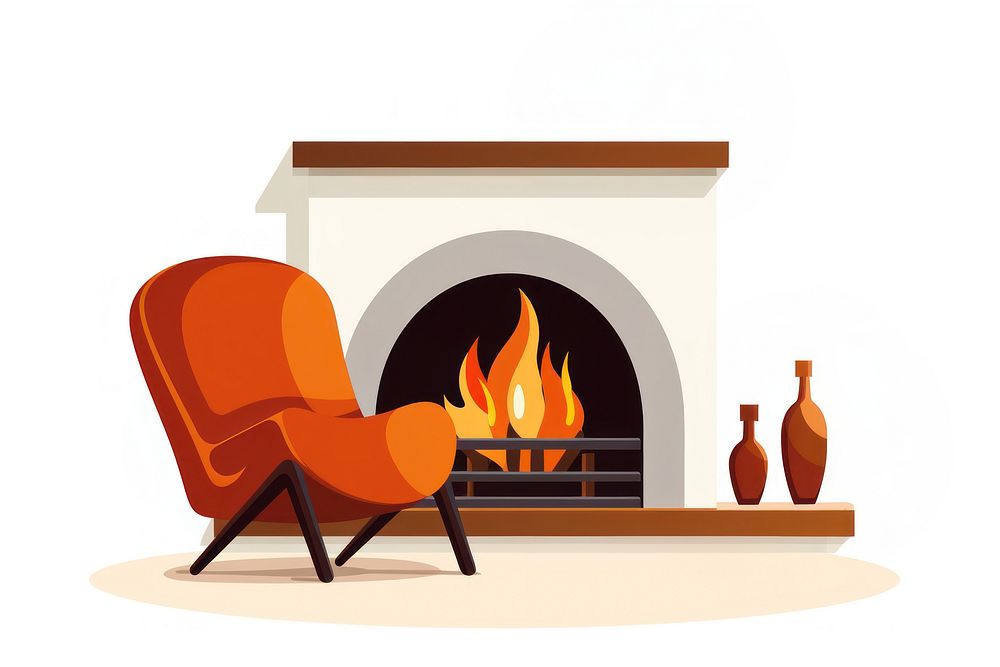 Fireplace fireplace furniture hearth. AI generated Image by rawpixel.
