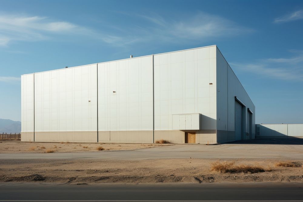 Warehouse factory building architecture. AI generated Image by rawpixel.