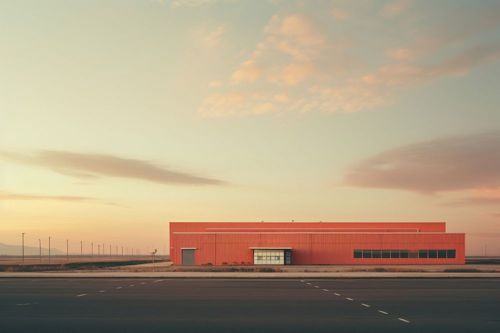Warehouse factory building outdoors. AI generated Image by rawpixel.