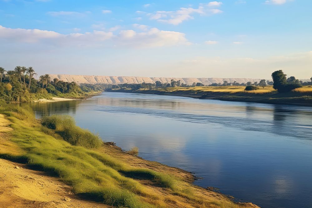 Nile River reservoir outdoors nature. AI generated Image by rawpixel.