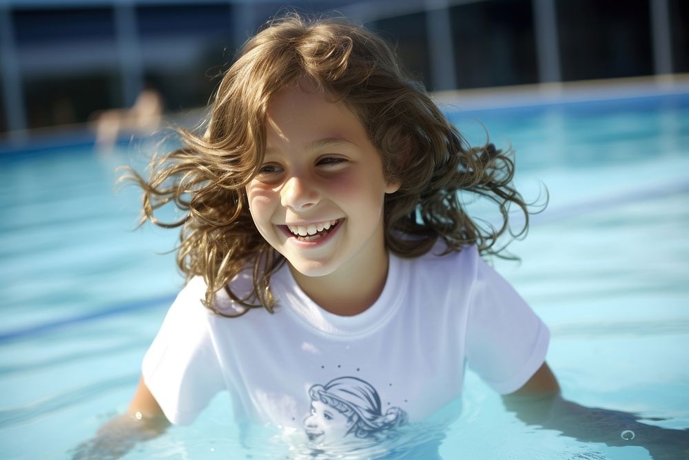Young girl swimming recreation portrait outdoors. AI generated Image by rawpixel.