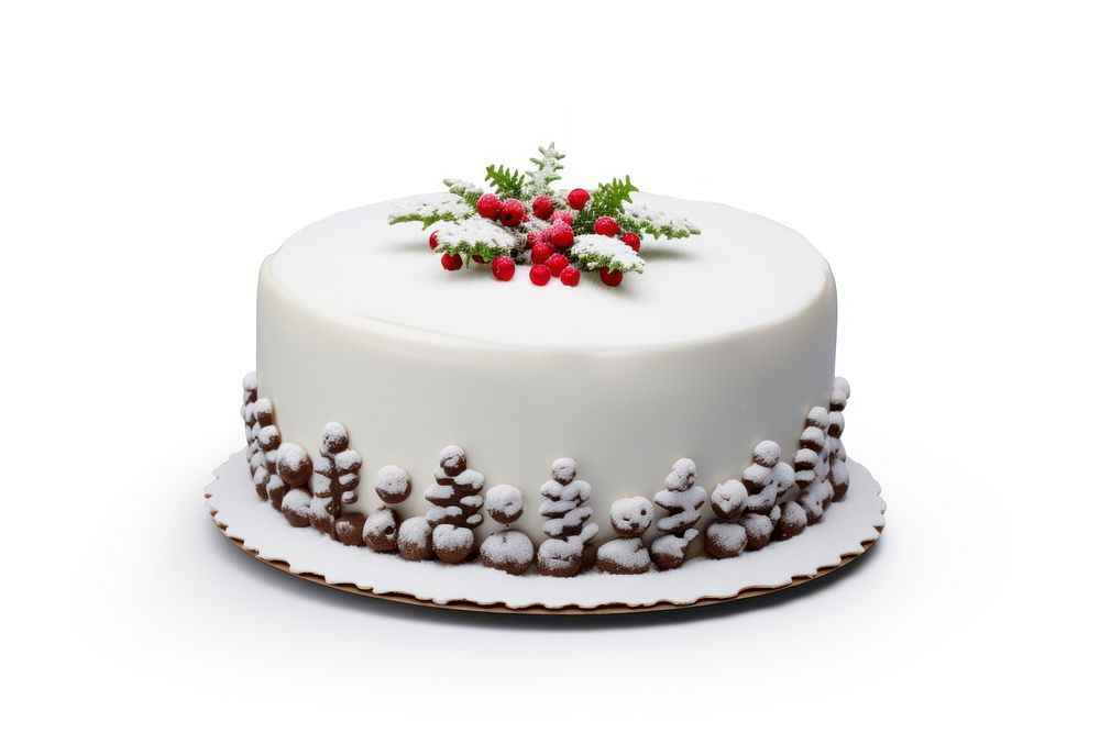 Christmas cake dessert cream white. AI generated Image by rawpixel.