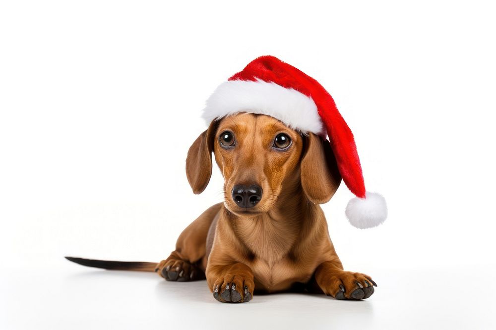 Christmas dog dachshund mammal animal. AI generated Image by rawpixel.