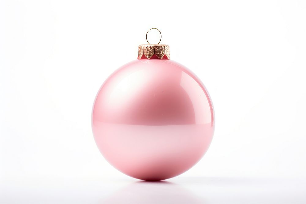 Christmas ornament sphere pink white background. AI generated Image by rawpixel.