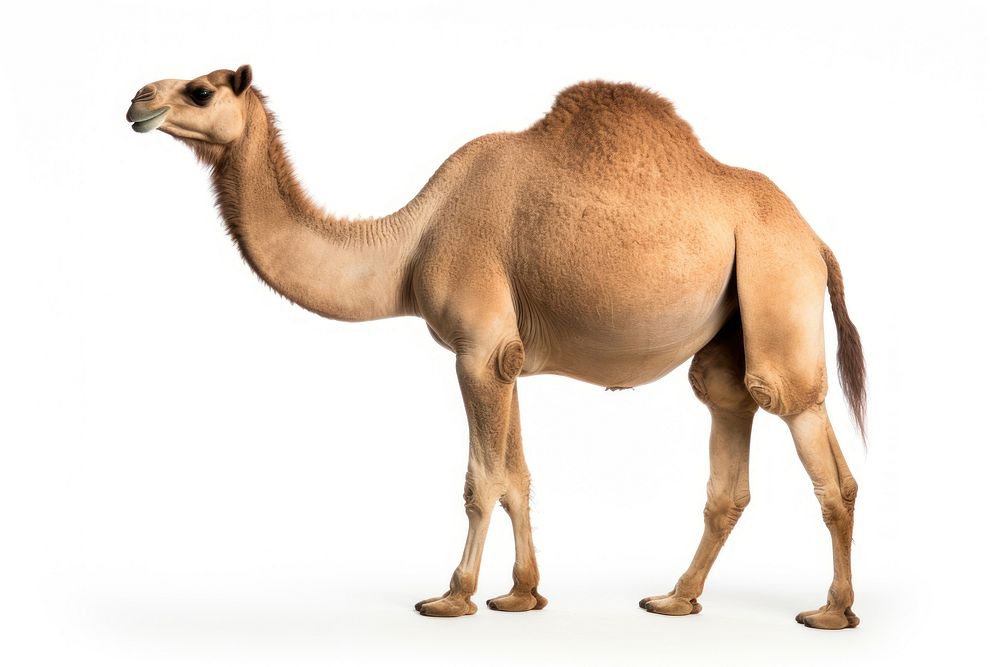 Dromedary camel animal mammal white background. AI generated Image by rawpixel.