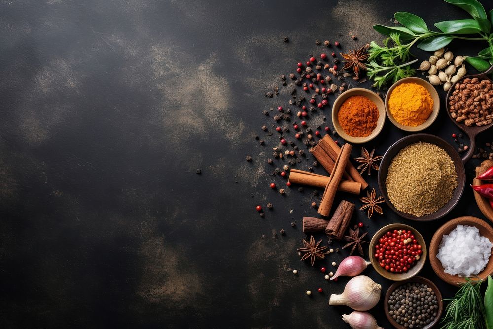Asian food ingredients mix spice seasoning variation. AI generated Image by rawpixel.