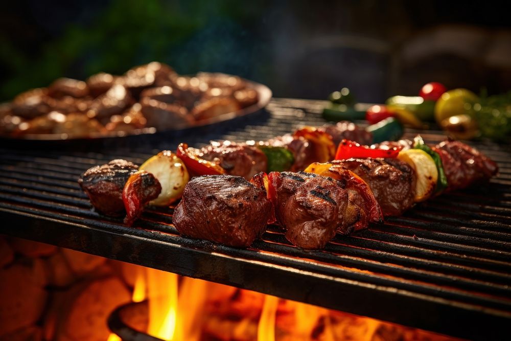 Cooking meat barbecue grilling. AI generated Image by rawpixel.