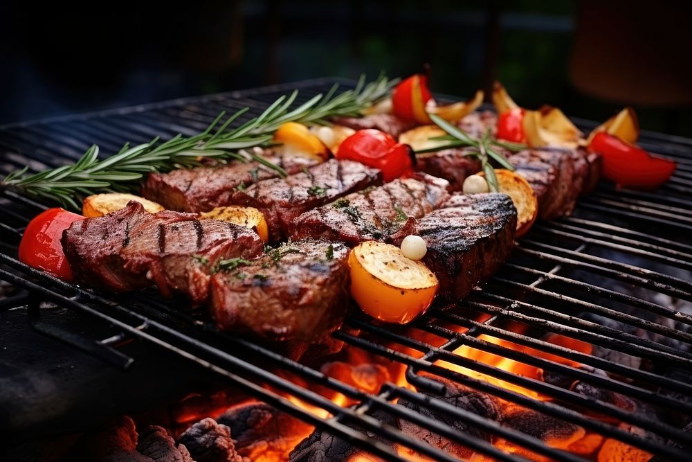 Meat barbecue grilled cooking. AI generated Image by rawpixel.