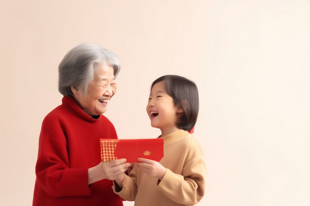 Grandmother chinese kids adult happy. AI generated Image by rawpixel.