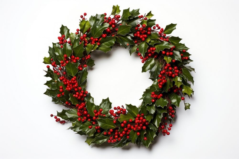 Wreath christmas photo holly. AI generated Image by rawpixel.