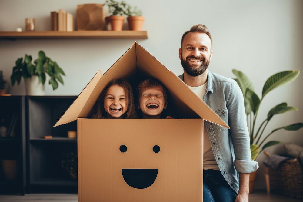 Family cardboard adult house. AI generated Image by rawpixel.