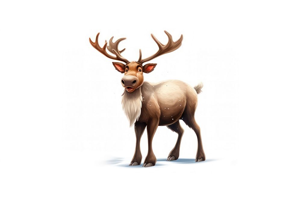 Reindeer cartoon wildlife antler animal. AI generated Image by rawpixel.